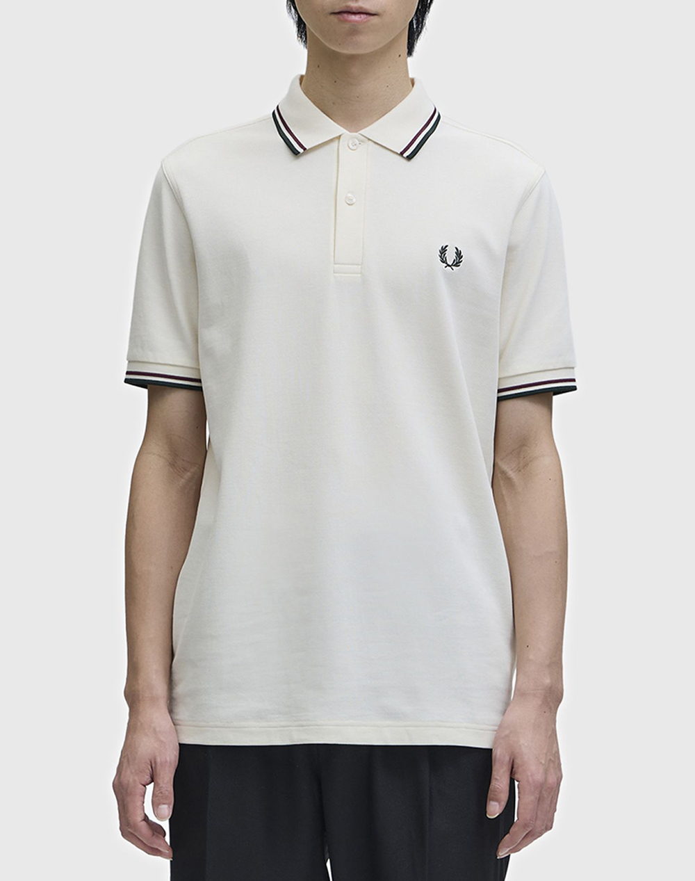 Fred Perry Ανδρική Μπλούζα Polo Κοντομάνικη Εκρου Βαμβάκι Πικέ