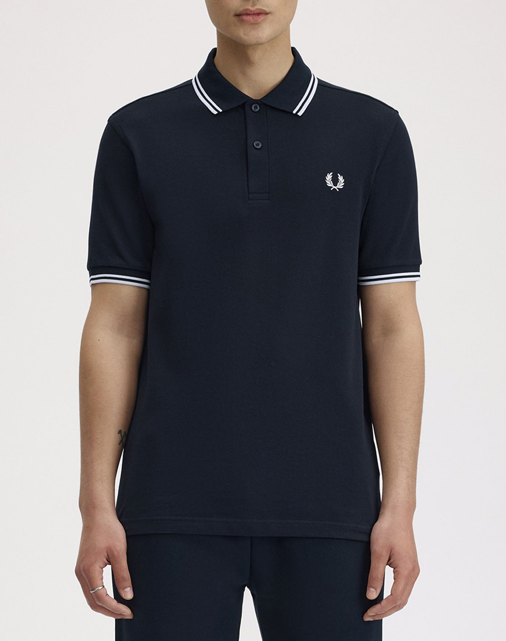 Fred Perry Ανδρική Μπλούζα Polo Κοντομάνικη Βαθύ Μπλε Βαμβάκι Πικέ