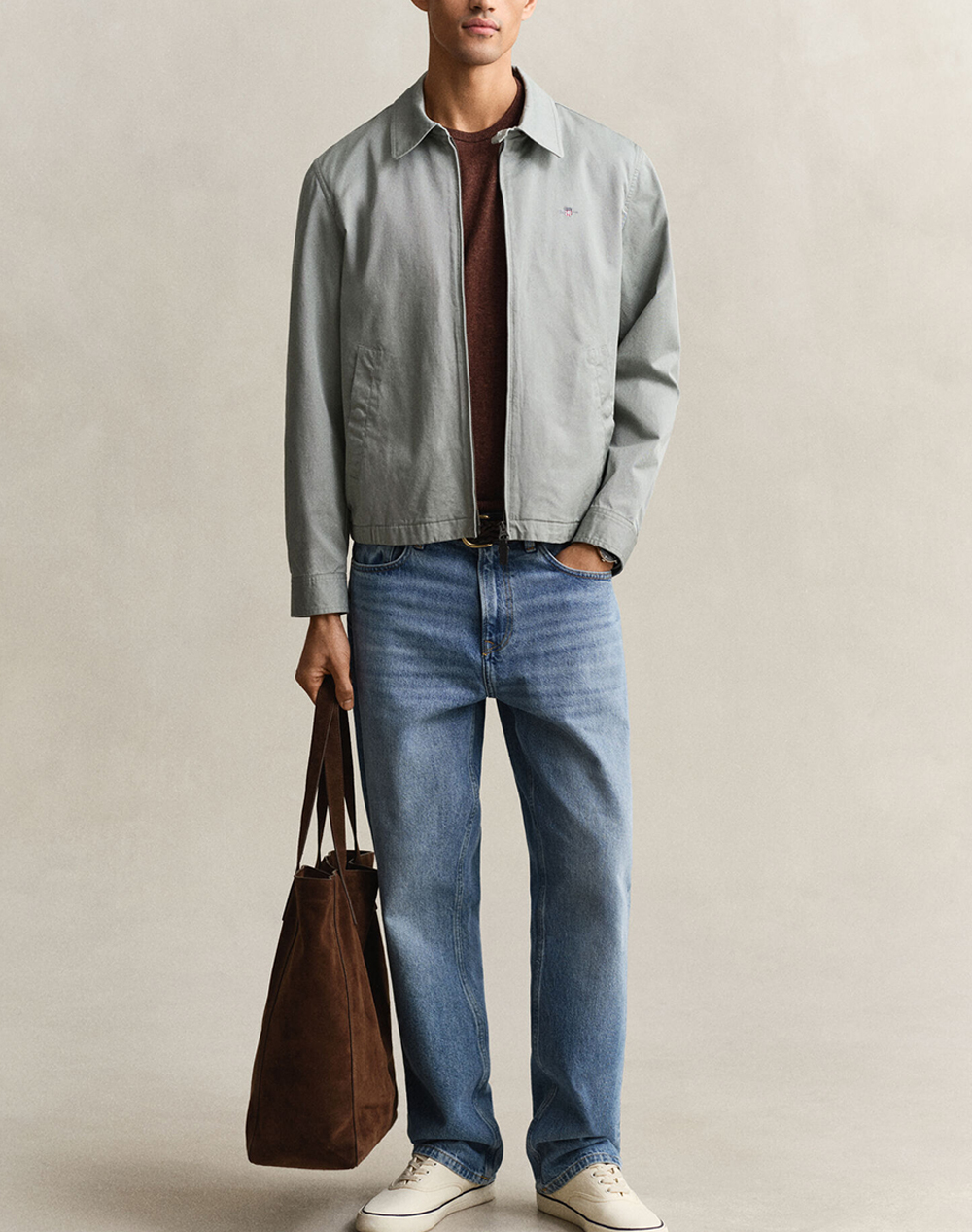 Gant Μπουφάν Cotton Windcheater Jacket 3G7006602-10 Gray ανδρικά ρούχα Πανωφορια μπουφάν Politikos Shop Πολιτικός