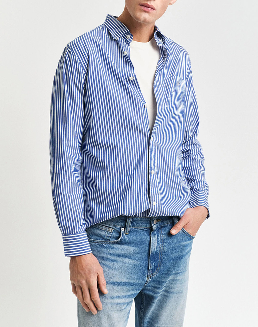 GANT ΥΠΟΚΑΜΙΣΟ ΜΜ REG POPLIN STRIPE SHIRT 3G3000130-436 Blue