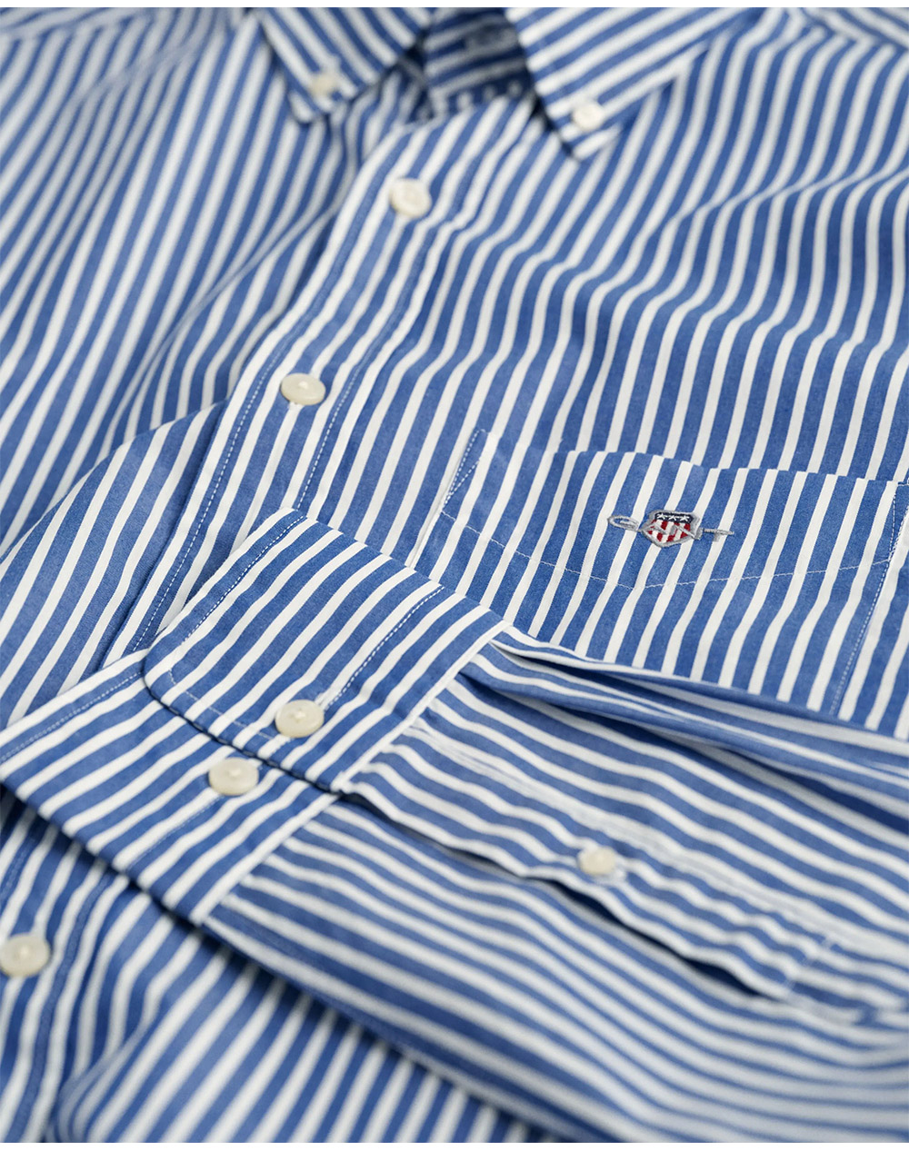 Gant Πουκαμισο Μμ Reg Poplin Stripe Shirt 3G3000130-436 Blue ανδρικά ρούχα πουκάμισα Politikos Shop Πολιτικός