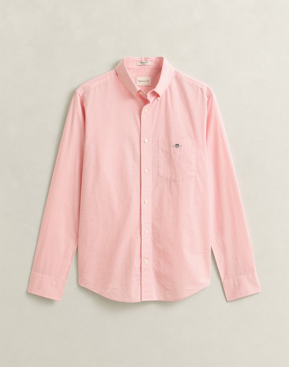 Gant Πουκαμισο Μμ Reg Classic Poplin Gingham Shirt 3G3000150-666 Lightpink ανδρικά ρούχα πουκάμισα Politikos Shop Πολιτικός