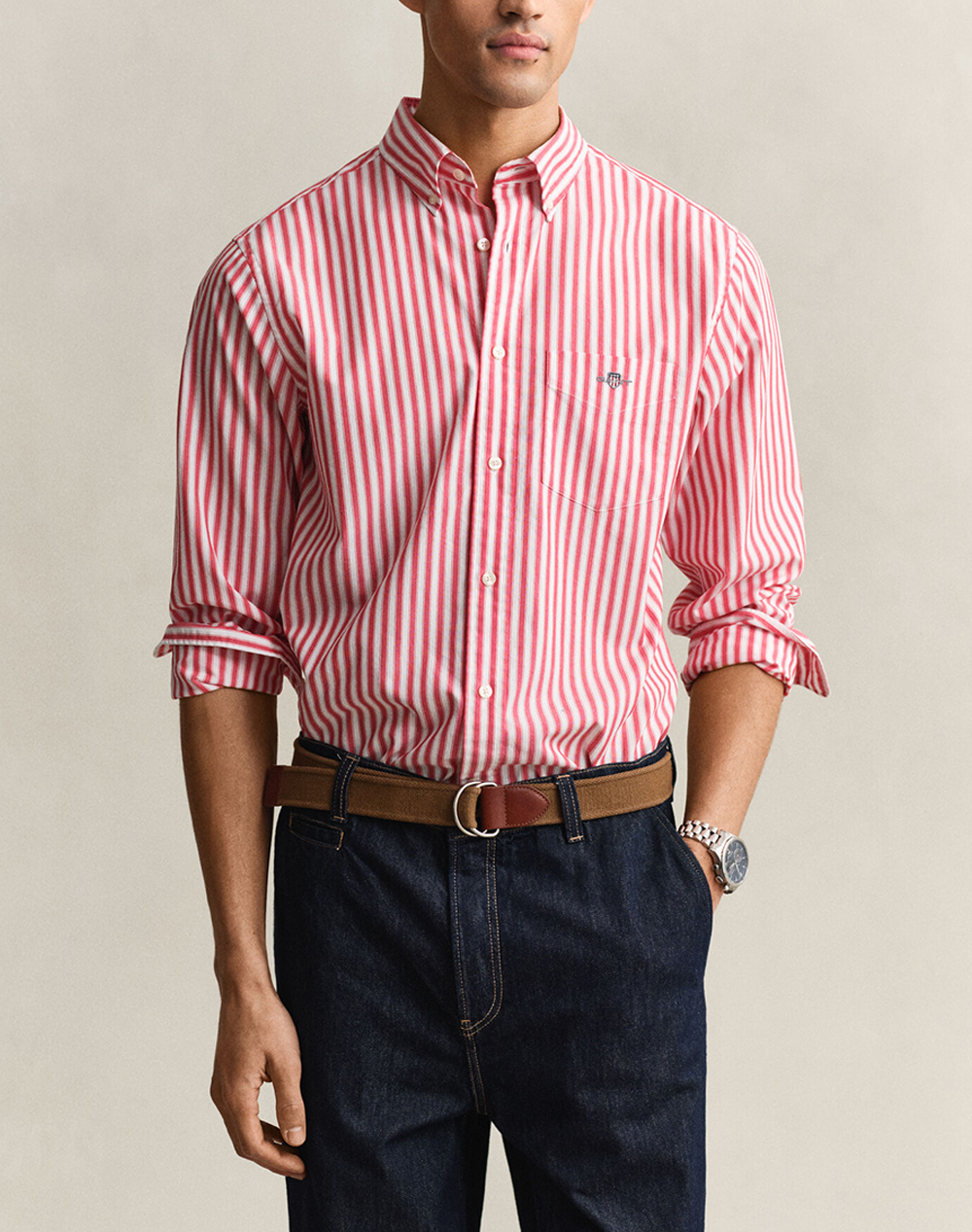 GANT ΥΠΟΚΑΜΙΣΟ ΜΜ REG CLASSIC POPLIN STRIPE SHIRT 3G3260011-641 Red