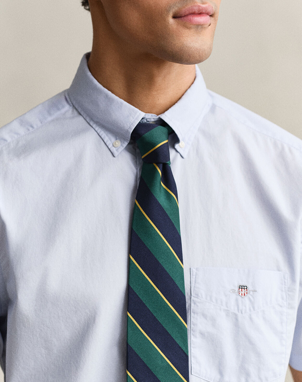 Gant Πουκαμισο Κμ Reg Poplin Ss Shirt 3G3000101-455 Lightblue ανδρικά ρούχα πουκάμισα Politikos Shop Πολιτικός