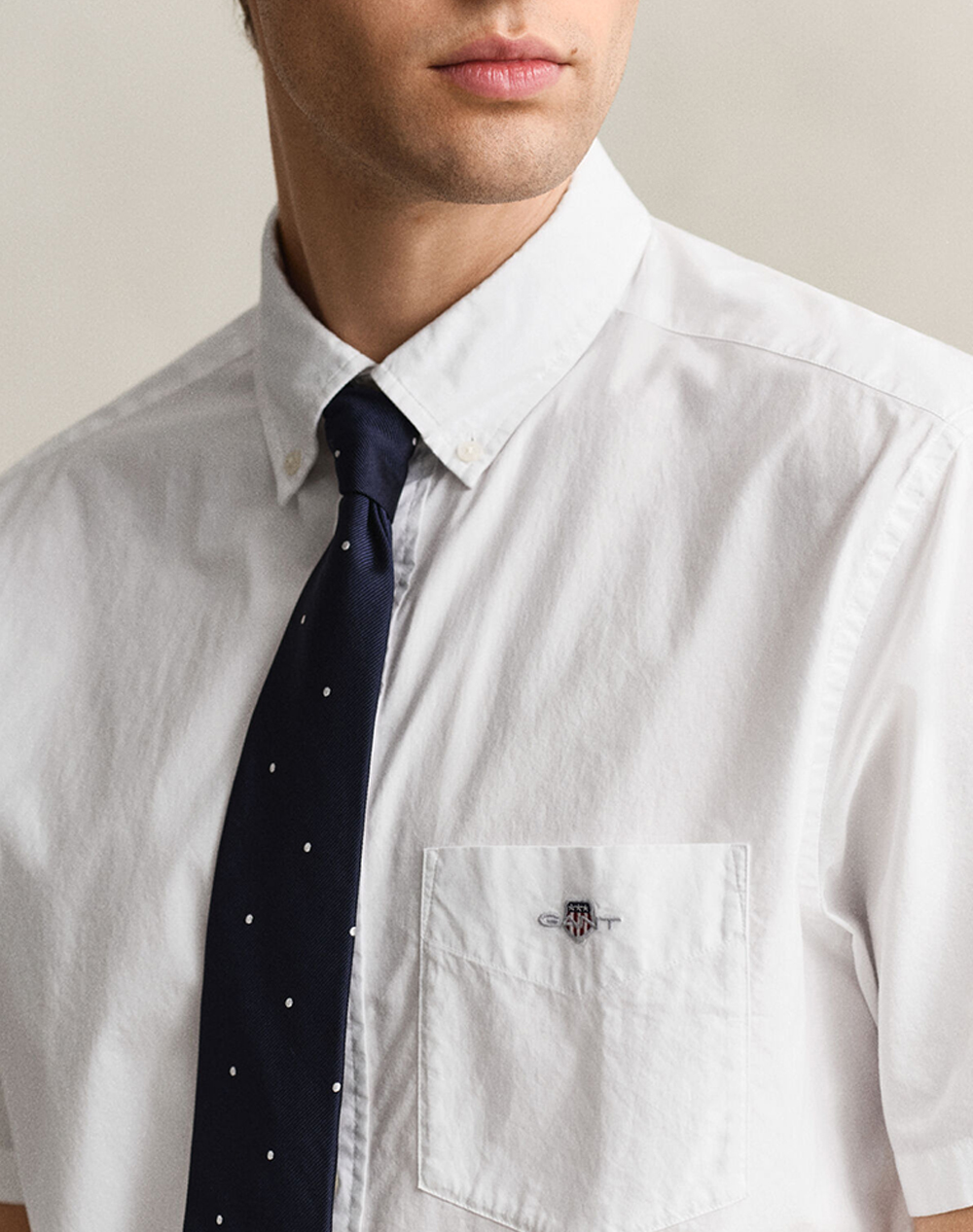 Gant Πουκαμισο Κμ Reg Poplin Ss Shirt 3G3000101-110 White ανδρικά ρούχα πουκάμισα Politikos Shop Πολιτικός