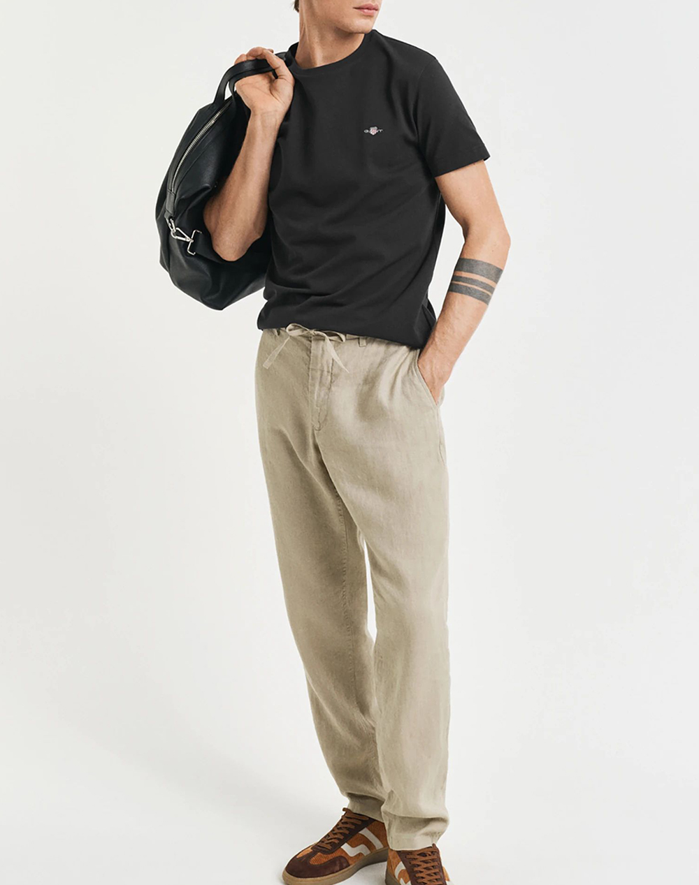 Gant Μπλούζα Κμ Slim Pique Ss T-Shirt 3G2013033-5 Black ανδρικά ρούχα μπλούζες Politikos Shop Πολιτικός