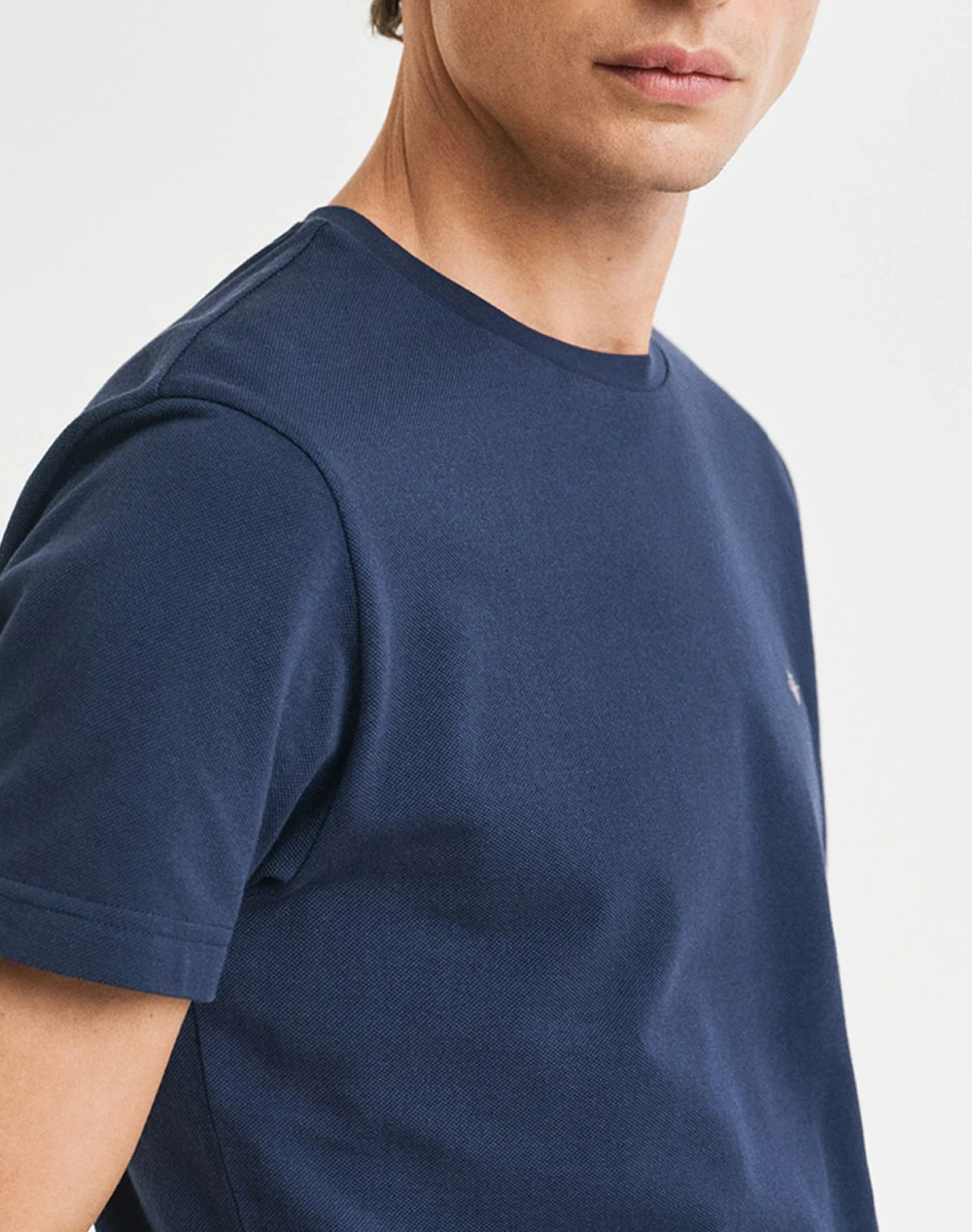 Gant Μπλούζα Κμ Slim Pique Ss T-Shirt 3G2013033-433 Darkblue ανδρικά ρούχα μπλούζες Politikos Shop Πολιτικός