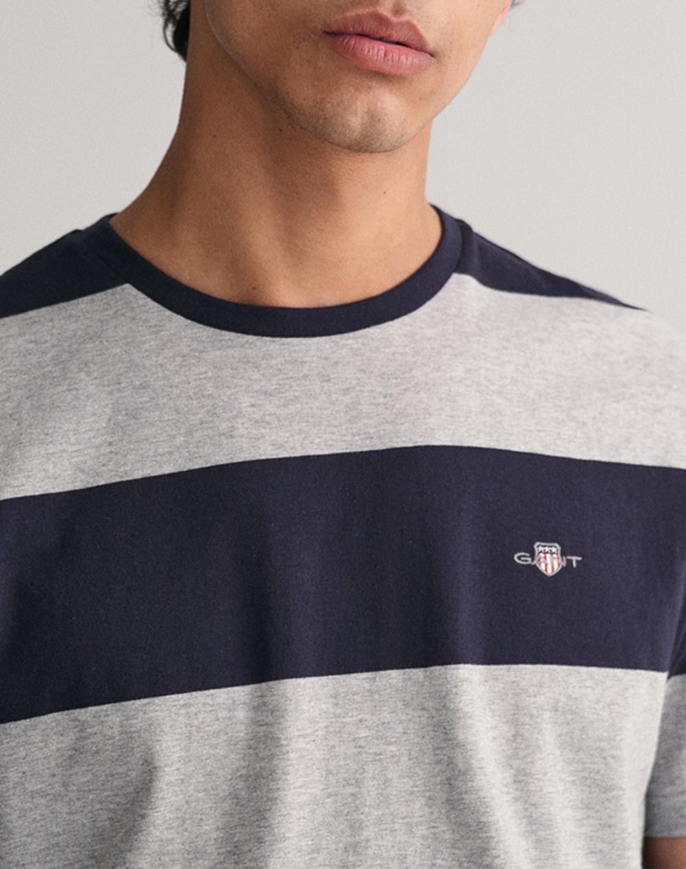 Gant Μπλούζα Κμ Bar Stripe Ss T-Shirt 3G2003203-93 Gray ανδρικά ρούχα μπλούζες Politikos Shop Πολιτικός