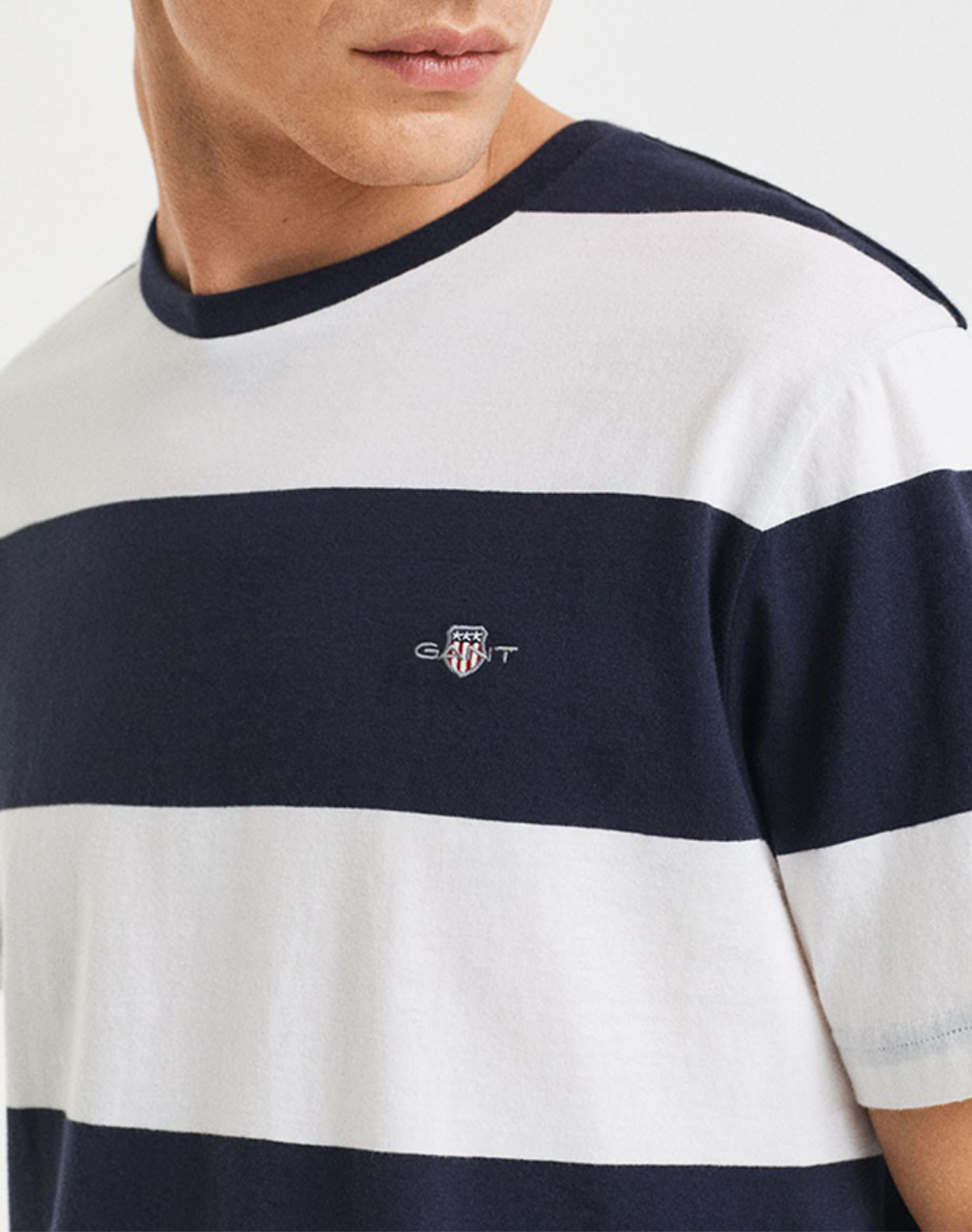Gant Μπλούζα Κμ Bar Stripe Ss T-Shirt 3G2003203-113 Offwhite ανδρικά ρούχα μπλούζες Politikos Shop Πολιτικός