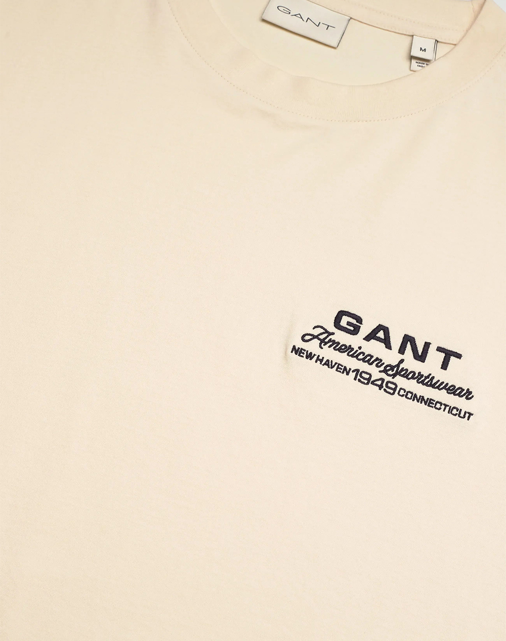Gant Μπλούζα Κμ Small Graphic Ss Tshirt 3G2003409-119 Cream ανδρικά ρούχα μπλούζες T-Shirt Politikos Shop Πολιτικός