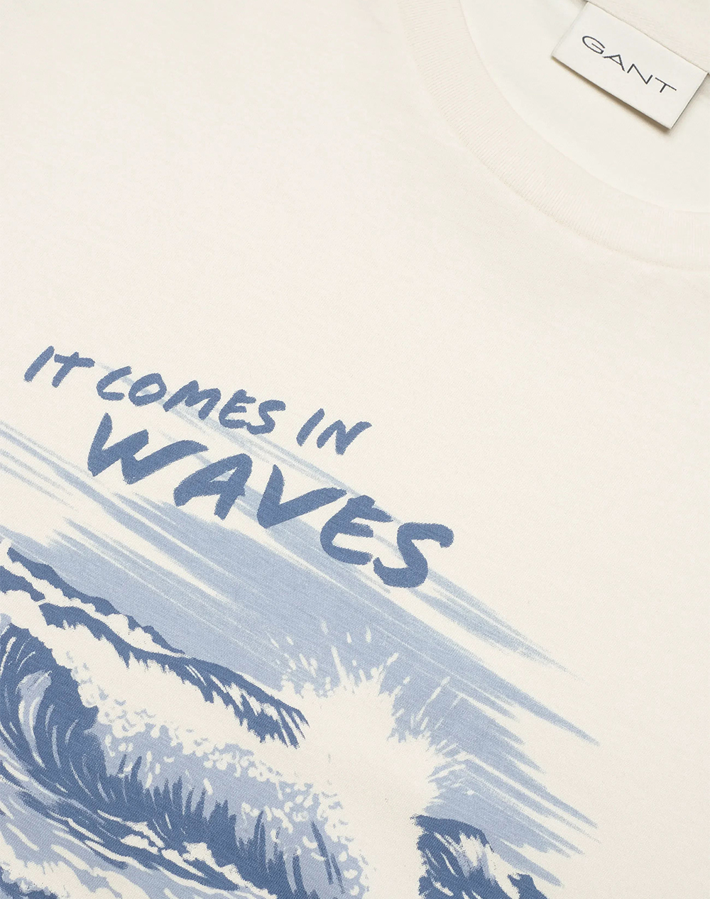 Gant Μπλούζα Κμ Graphic Ss Tshirt 3G2003444-130 Cream ανδρικά ρούχα μπλούζες T-Shirt Politikos Shop Πολιτικός