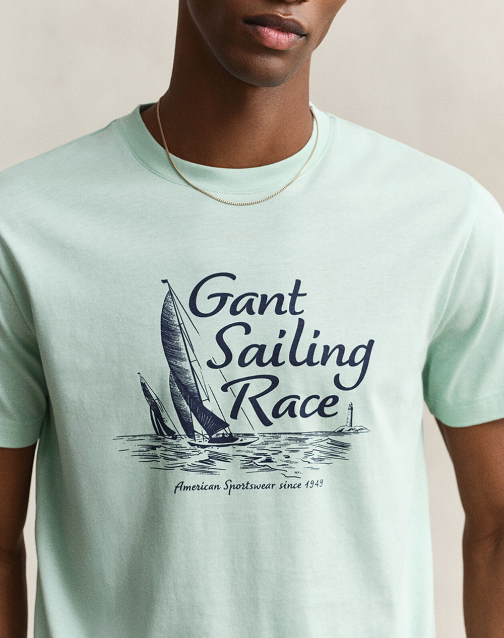 Gant Μπλούζα Κμ Graphic Ss Tshirt 3G2003425-347 Lightgreen ανδρικά ρούχα μπλούζες T-Shirt Politikos Shop Πολιτικός