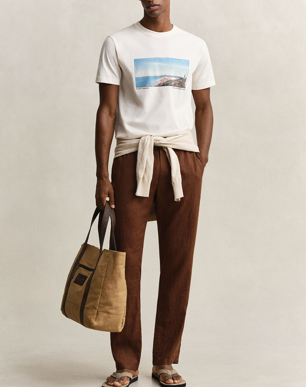 Gant Μπλούζα Κμ Scenery Graphic Ss Tshirt 3G2003437-130 Cream ανδρικά ρούχα μπλούζες T-Shirt Politikos Shop Πολιτικός