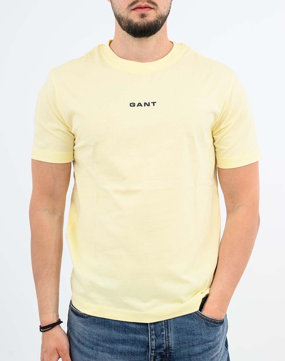 Gant Μπλούζα Κμ Small Graphic Ss Tshirt 3G2003405-713 Lightyellow ανδρικά ρούχα μπλούζες T-Shirt Politikos Shop Πολιτικός