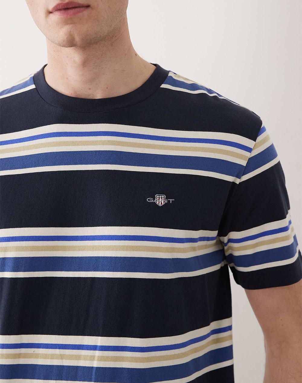 Gant Μπλούζα Κμ Multistripe Ss Tshirt 3G2003420-433 Navyblue ανδρικά ρούχα μπλούζες T-Shirt Politikos Shop Πολιτικός