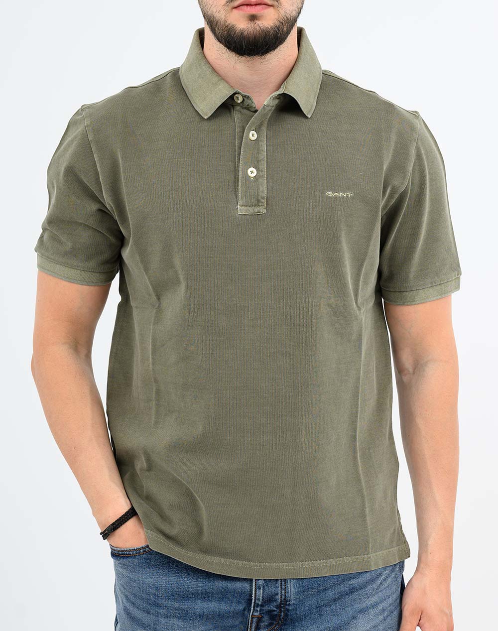 Gant Μπλούζα Κμ Sunfaded Ss Polo 3G2014057-379 Darkgreen ανδρικά ρούχα μπλούζες Politikos Shop Πολιτικός