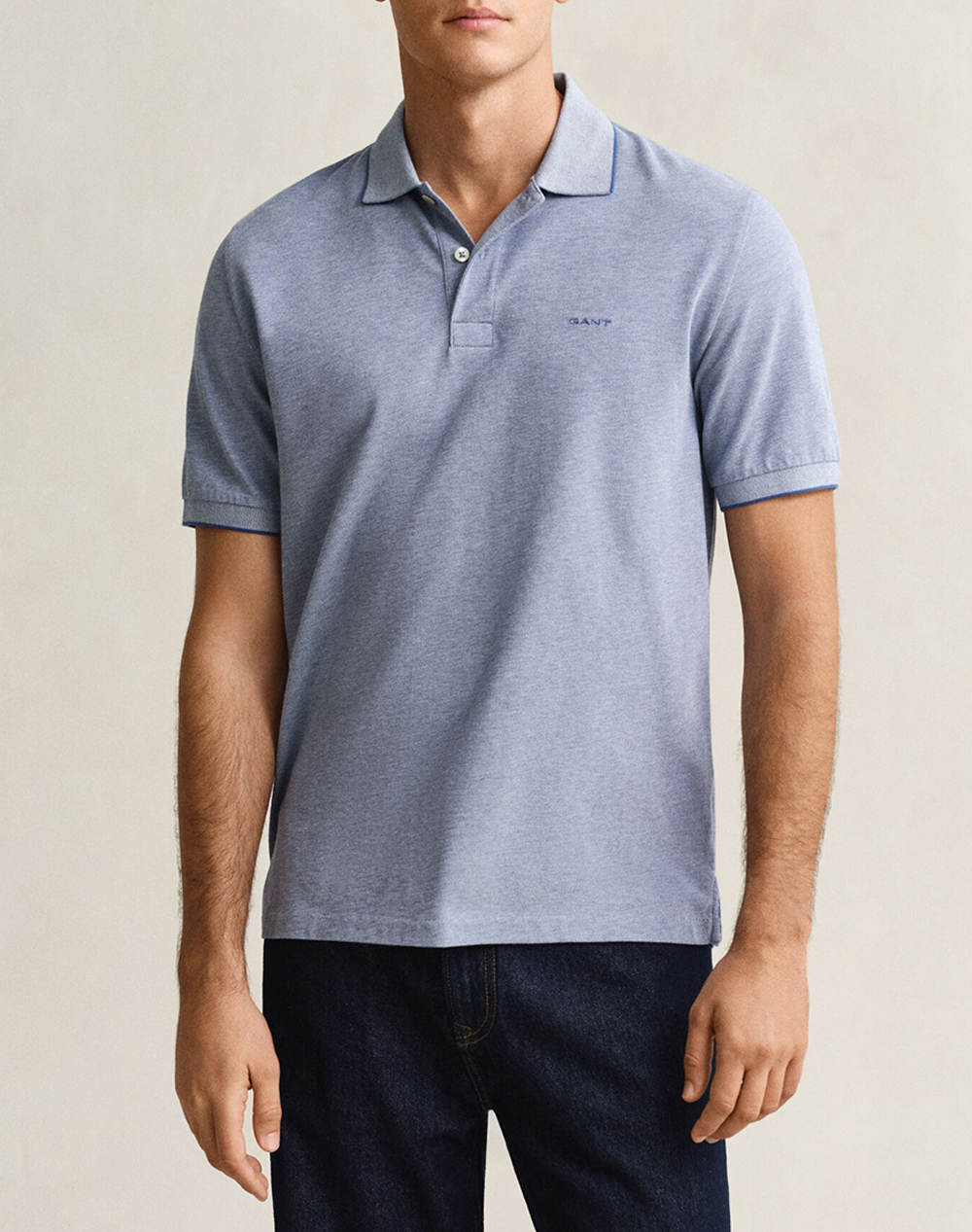 GANT ΜΠΛΟΥΖΑ ΚΜ 2 TONE SS POLO 3G2014102-442 SteelBlue