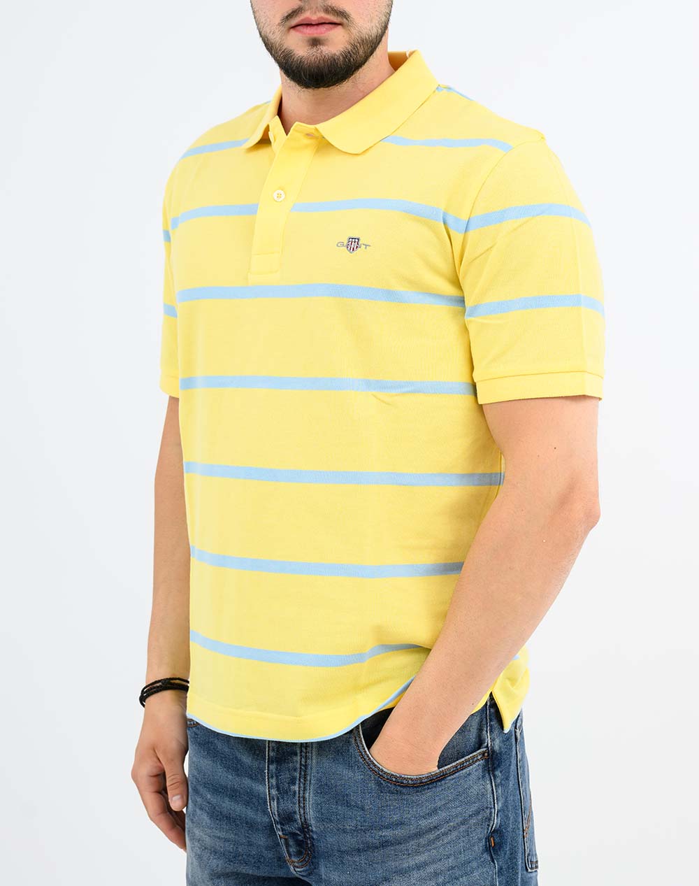 GANT ΜΠΛΟΥΖΑ ΚΜ STRIPED SS POLO 3G2014094-714 Yellow