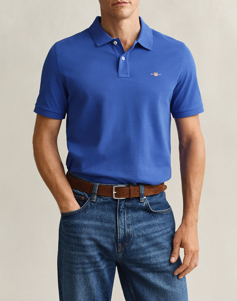 GANT ΜΠΛΟΥΖΑ ΚΜ REG SHIELD SS PIQUE POLO 3G2210-1-417 BlueViolet