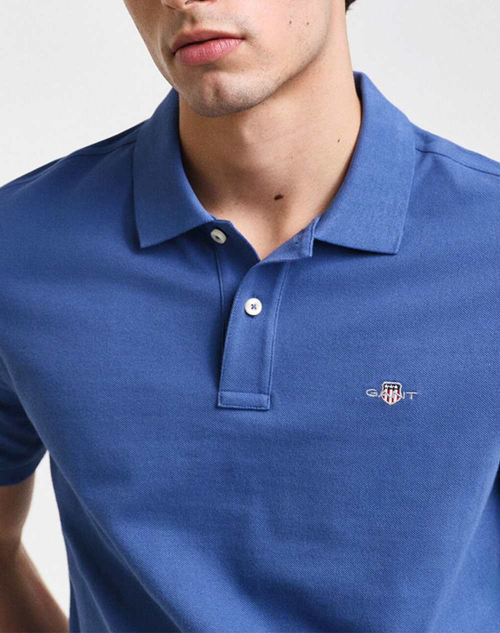 Gant Μπλούζα Κμ Reg Shield Ss Pique Polo 3G2210-1-442 Blue ανδρικά ρούχα μπλούζες Politikos Shop Πολιτικός