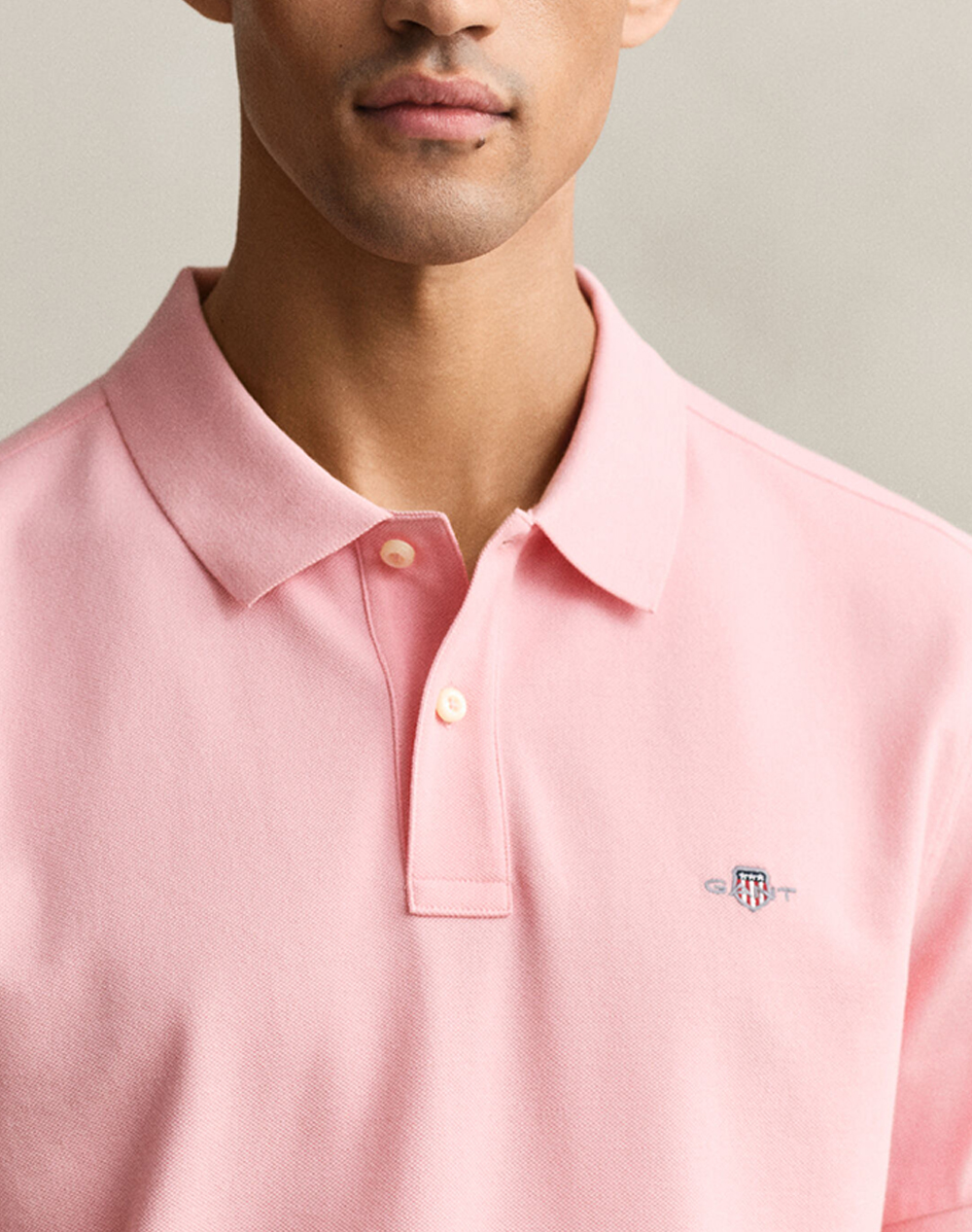 Gant Μπλούζα Κμ Reg Shield Ss Pique Polo 3G2210-1-671 Lightpink ανδρικά ρούχα μπλούζες Politikos Shop Πολιτικός
