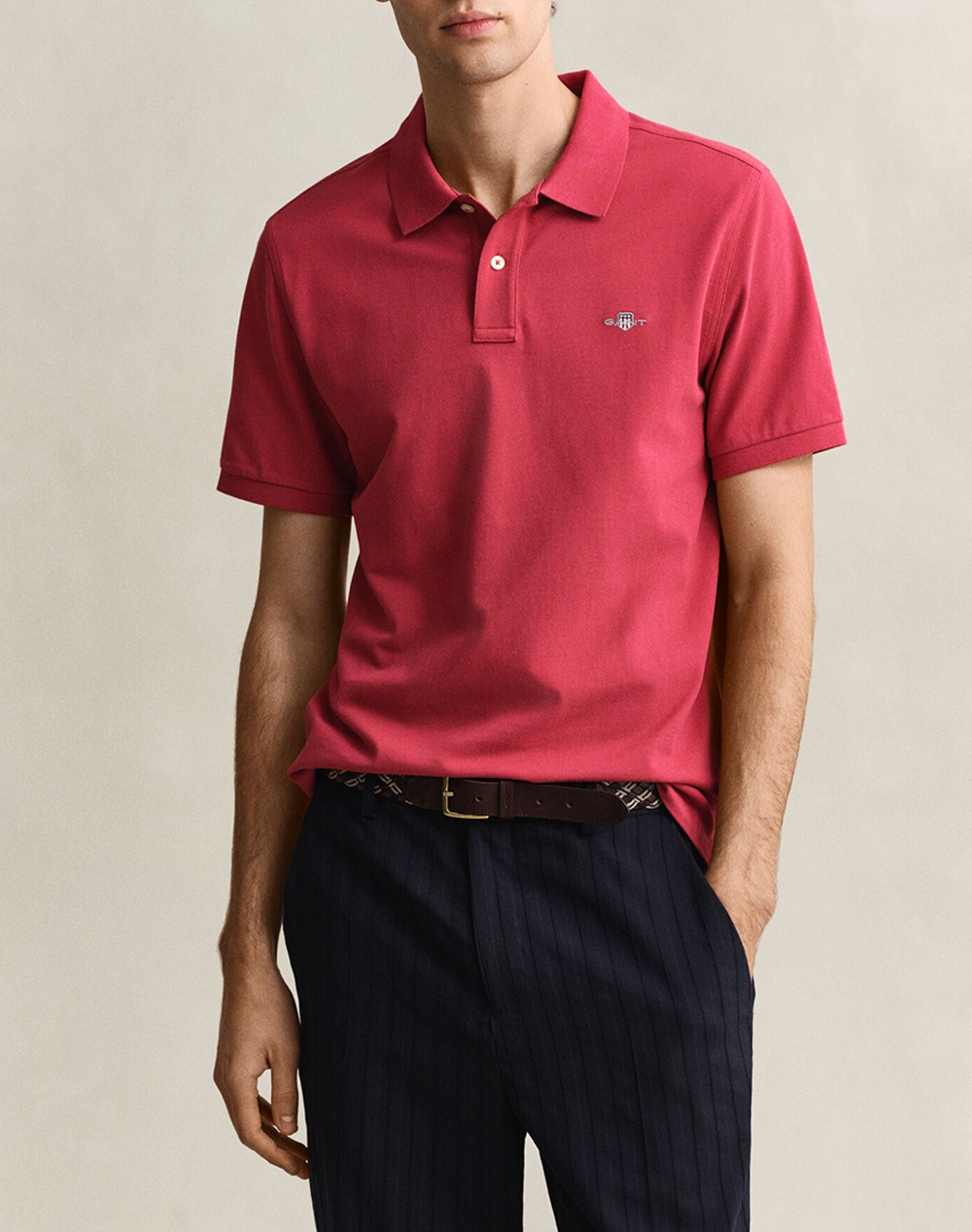 GANT ΜΠΛΟΥΖΑ ΚΜ REG SHIELD SS PIQUE POLO 3G2210-1-609 LightRed