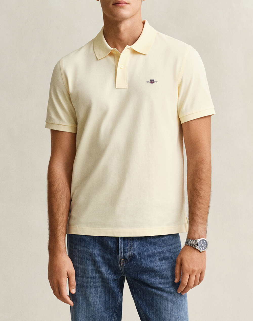 GANT ΜΠΛΟΥΖΑ ΚΜ REG SHIELD SS PIQUE POLO 3G2210-1-713 LightYellow