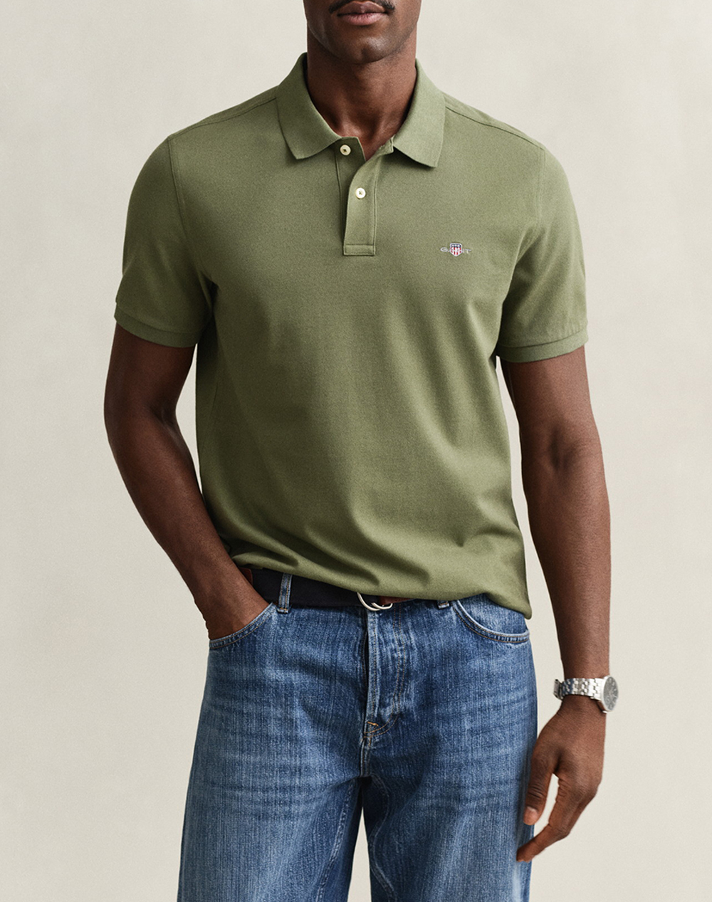 GANT ΜΠΛΟΥΖΑ ΚΜ REG SHIELD SS PIQUE POLO 3G2210-1-379 Olive