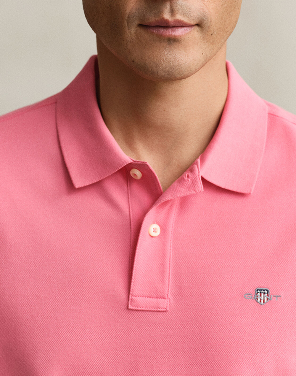 Gant Μπλούζα Κμ Reg Shield Ss Pique Polo 3G2210-1-622 Pink ανδρικά ρούχα μπλούζες Politikos Shop Πολιτικός