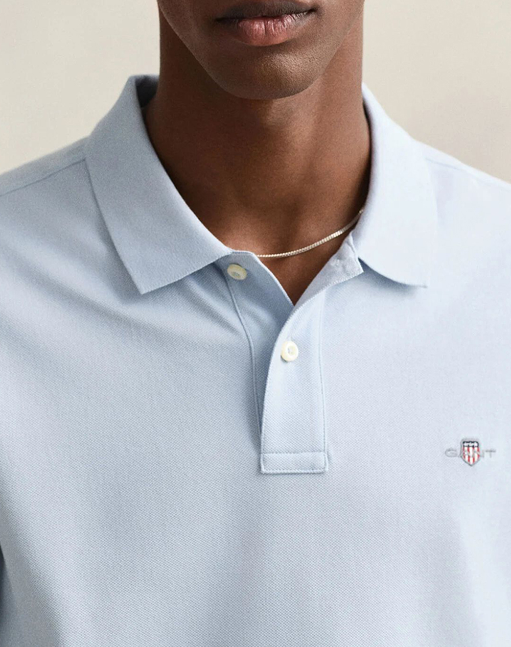 Gant Μπλούζα Κμ Reg Shield Ss Pique Polo 3G2210-1-457 Skyblue ανδρικά ρούχα μπλούζες Politikos Shop Πολιτικός