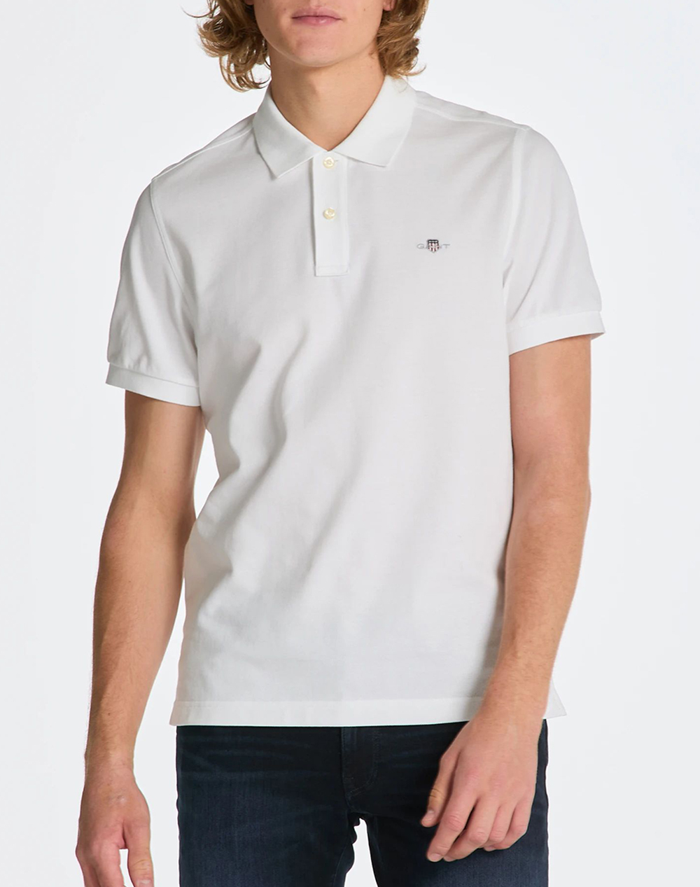 GANT ΜΠΛΟΥΖΑ ΚΜ REG SHIELD SS PIQUE POLO 3G2210-1-110 White