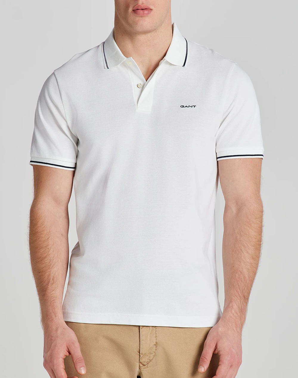 GANT ΜΠΛΟΥΖΑ ΚΜ TIPPING SS PIQUE POLO 3G2062034-110 White