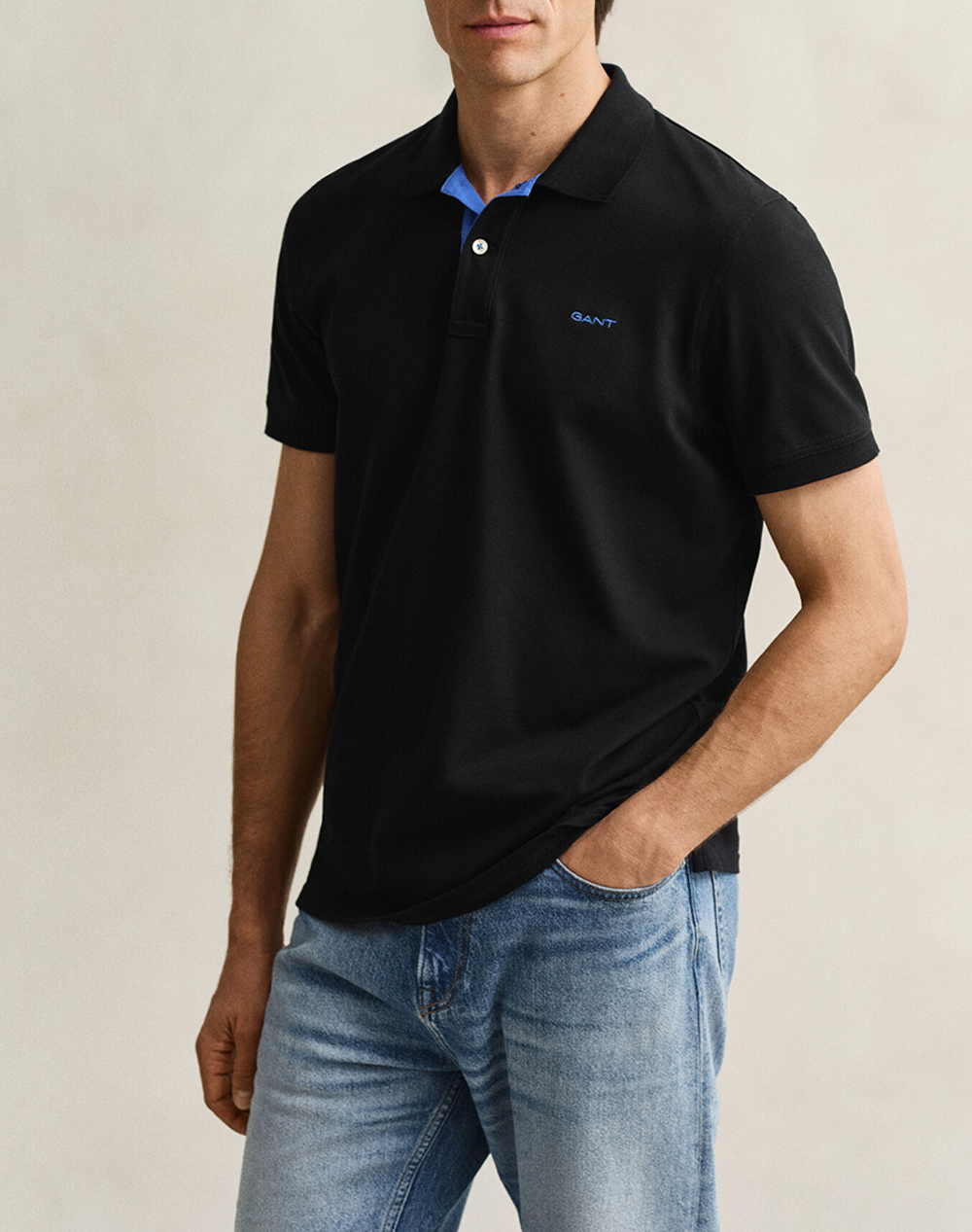 GANT ΜΠΛΟΥΖΑ ΚΜ REG CONTRAST PIQUE SS POLO 3G2062026-5 Black