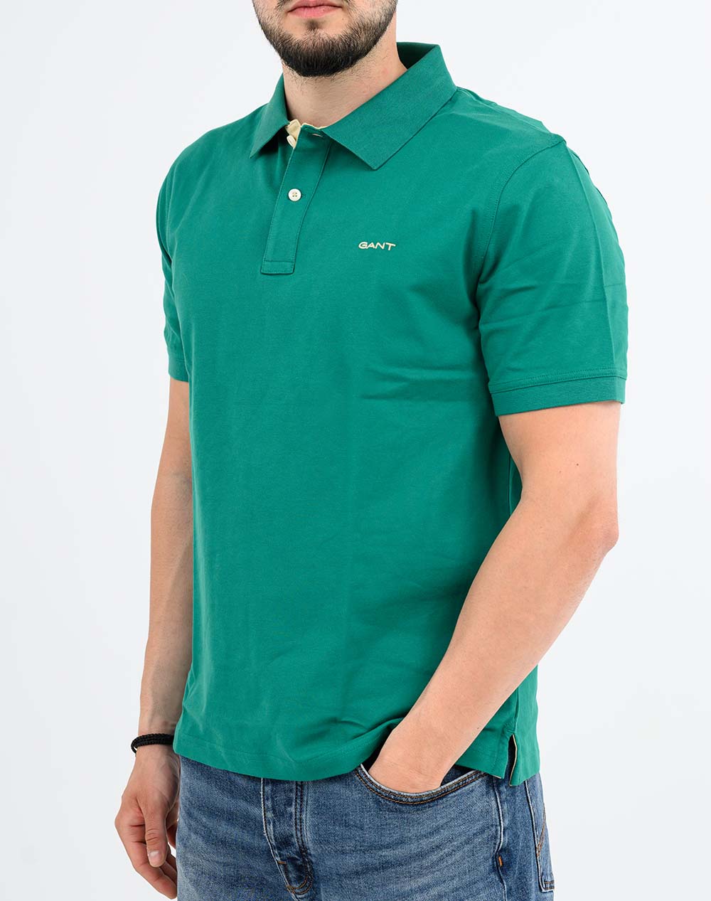 GANT ΜΠΛΟΥΖΑ ΚΜ REG CONTRAST PIQUE SS POLO 3G2062026-376 Green