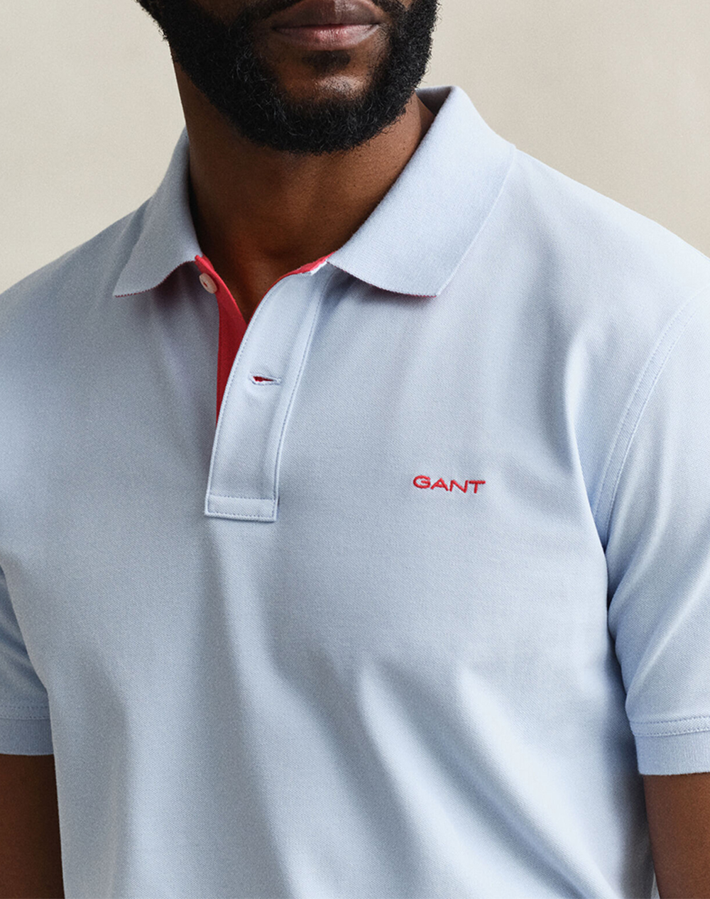 Gant Μπλούζα Κμ Reg Contrast Pique Ss Polo 3G2062026-457 Lightblue ανδρικά ρούχα μπλούζες Politikos Shop Πολιτικός