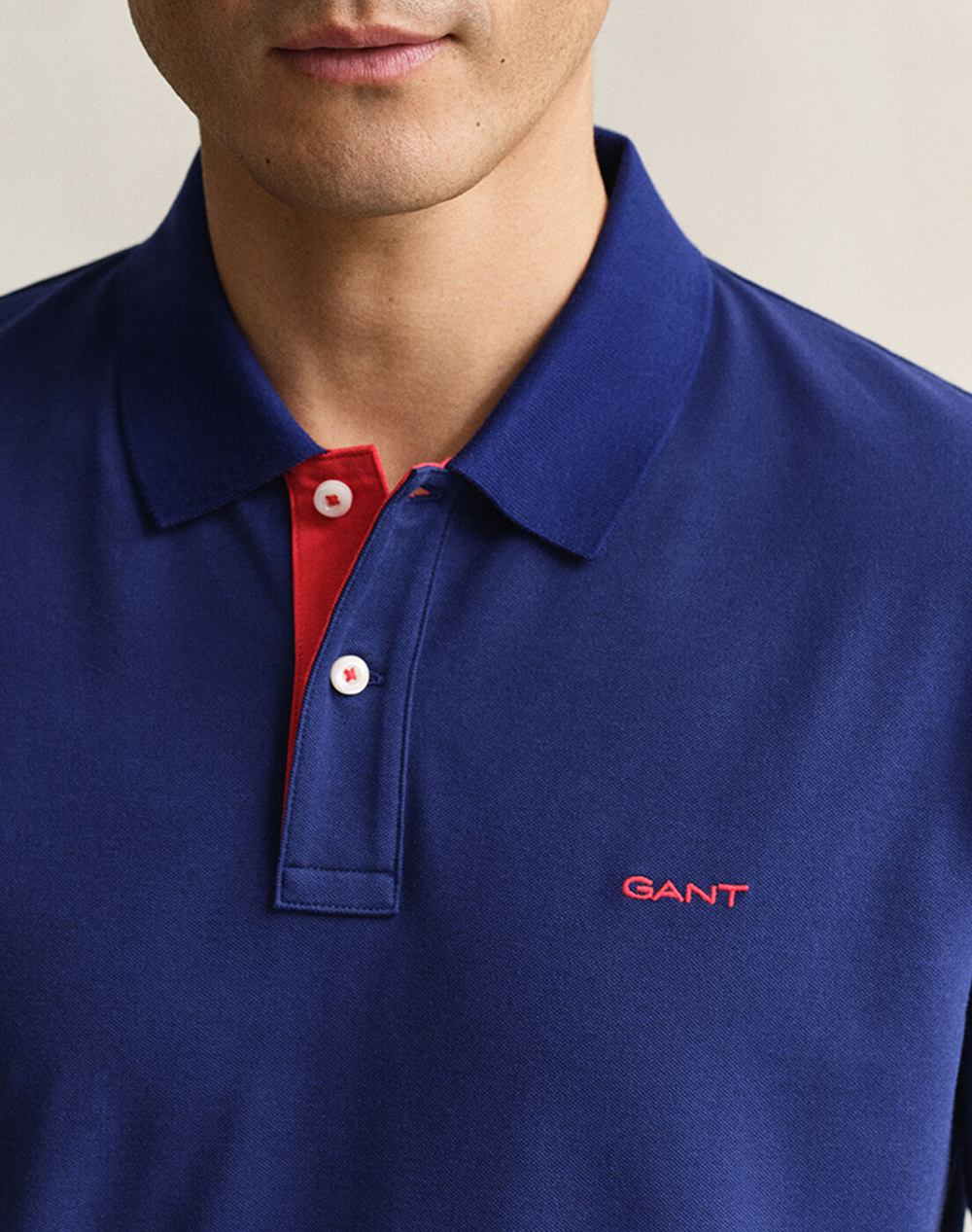 Gant Μπλούζα Κμ Reg Contrast Pique Ss Polo 3G2062026-432 Navyblue ανδρικά ρούχα μπλούζες Politikos Shop Πολιτικός