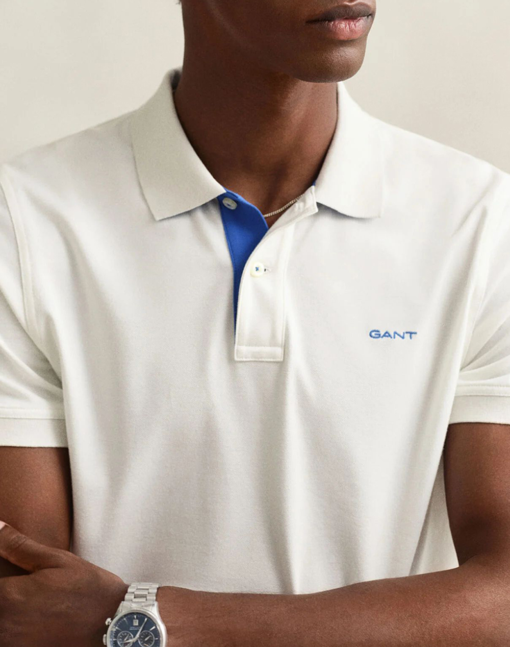 Gant Μπλούζα Κμ Reg Contrast Pique Ss Polo 3G2062026-113 Offwhite ανδρικά ρούχα μπλούζες Politikos Shop Πολιτικός