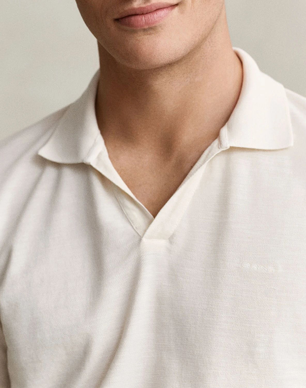 Gant Μπλούζα Κμ Washed Slub Ss Polo 3G2014106-130 Cream ανδρικά ρούχα μπλούζες Politikos Shop Πολιτικός