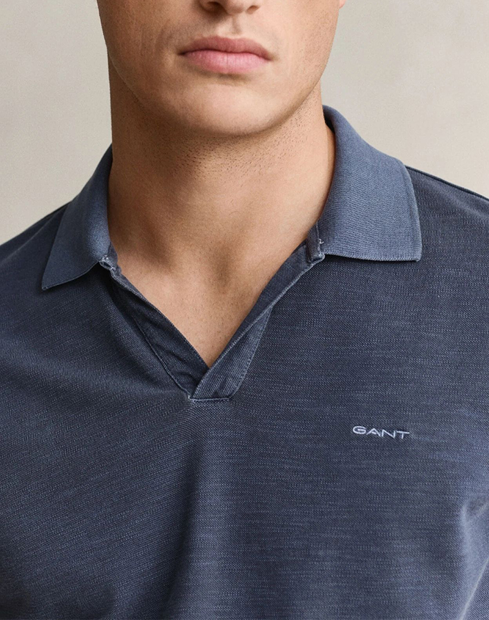 Gant Μπλούζα Κμ Washed Slub Ss Polo 3G2014106-433 Darkblue ανδρικά ρούχα μπλούζες Politikos Shop Πολιτικός