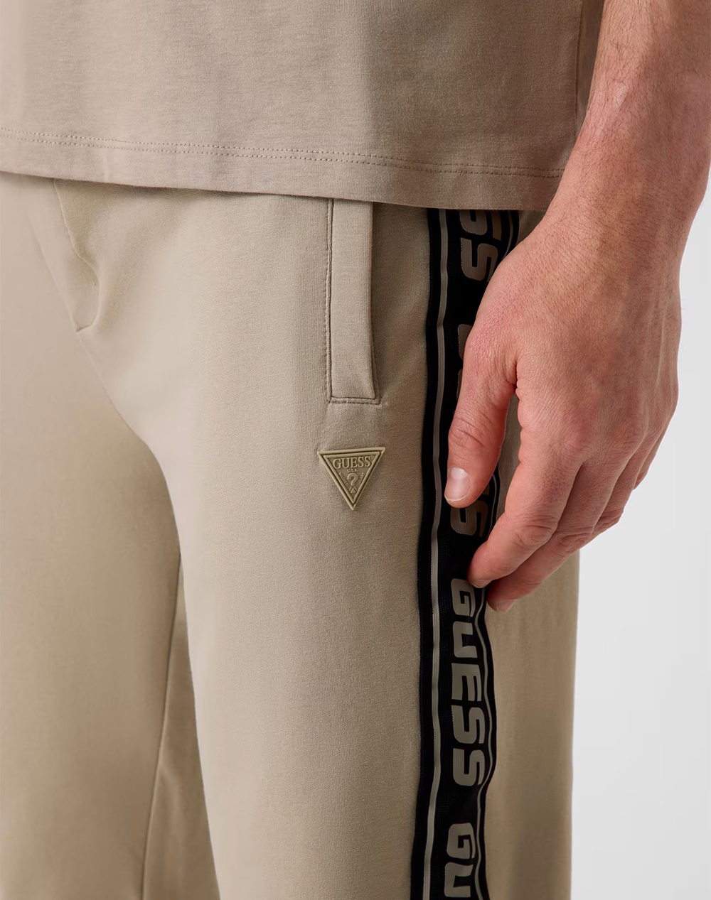 Guess New Arlo Long Pant Παντελόνι Ανδρικό Z2Yb19K6Zs1-G9I0 Biege ανδρικά ρούχα παντελόνια Φορμας Politikos Shop Πολιτικός