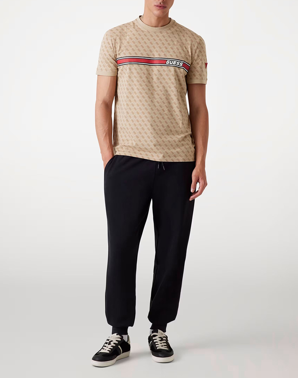 Guess Jamey T-Shirt Μπλούζα Ανδρικό Z2Bi09J1314-P13W Biege ανδρικά ρούχα μπλούζες Politikos Shop Πολιτικός