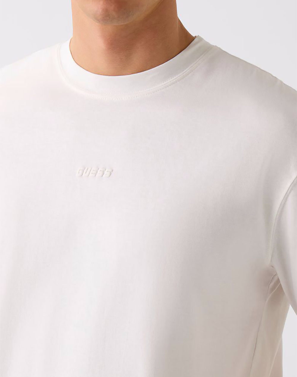 Guess Giano Cn Ss T-Shirt Μπλούζα Ανδρικό Z6Ri16I3Z14-G018 Offwhite ανδρικά ρούχα μπλούζες Politikos Shop Πολιτικός