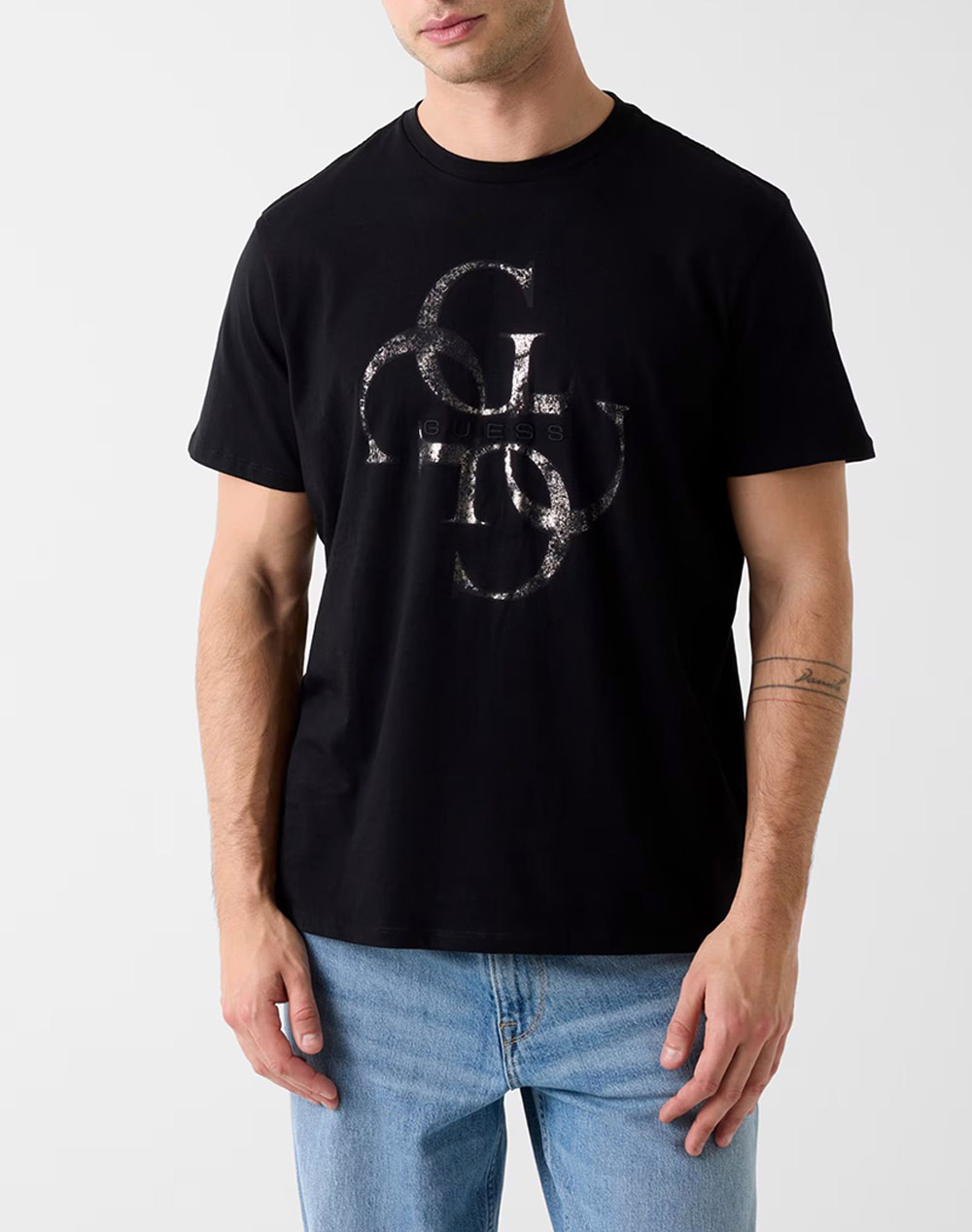 GUESS SS BSC SHIMMER QUATTRO G TEE ΜΠΛΟΥΖΑ ΑΝΔΡΙΚΟ M6RI03I3Z14-JBLK Black