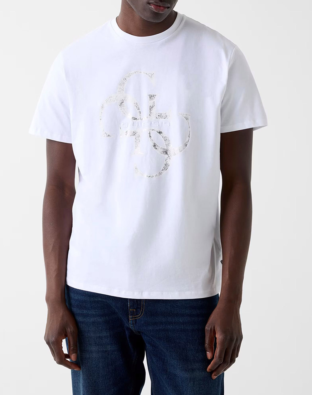 GUESS SS BSC SHIMMER QUATTRO G TEE ΜΠΛΟΥΖΑ ΑΝΔΡΙΚΟ M6RI03I3Z14-G011 White