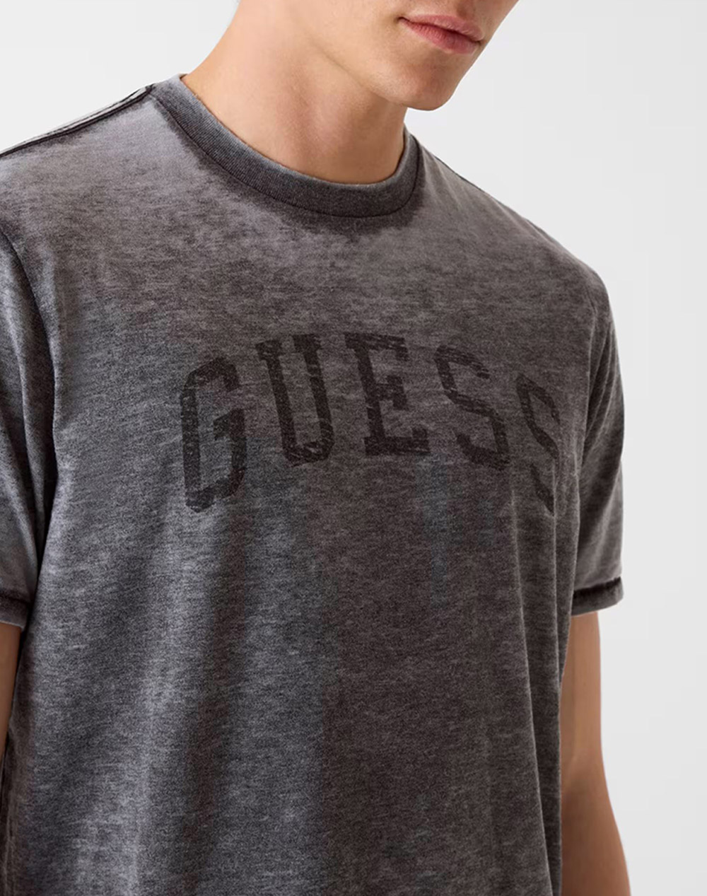 Guess Ss Bsc Marine Logo Tee Μπλούζα Ανδρικό M6Ri11Kc4J0-Jblk Jetblack ανδρικά ρούχα μπλούζες T-Shirt Politikos Shop Πολιτικός