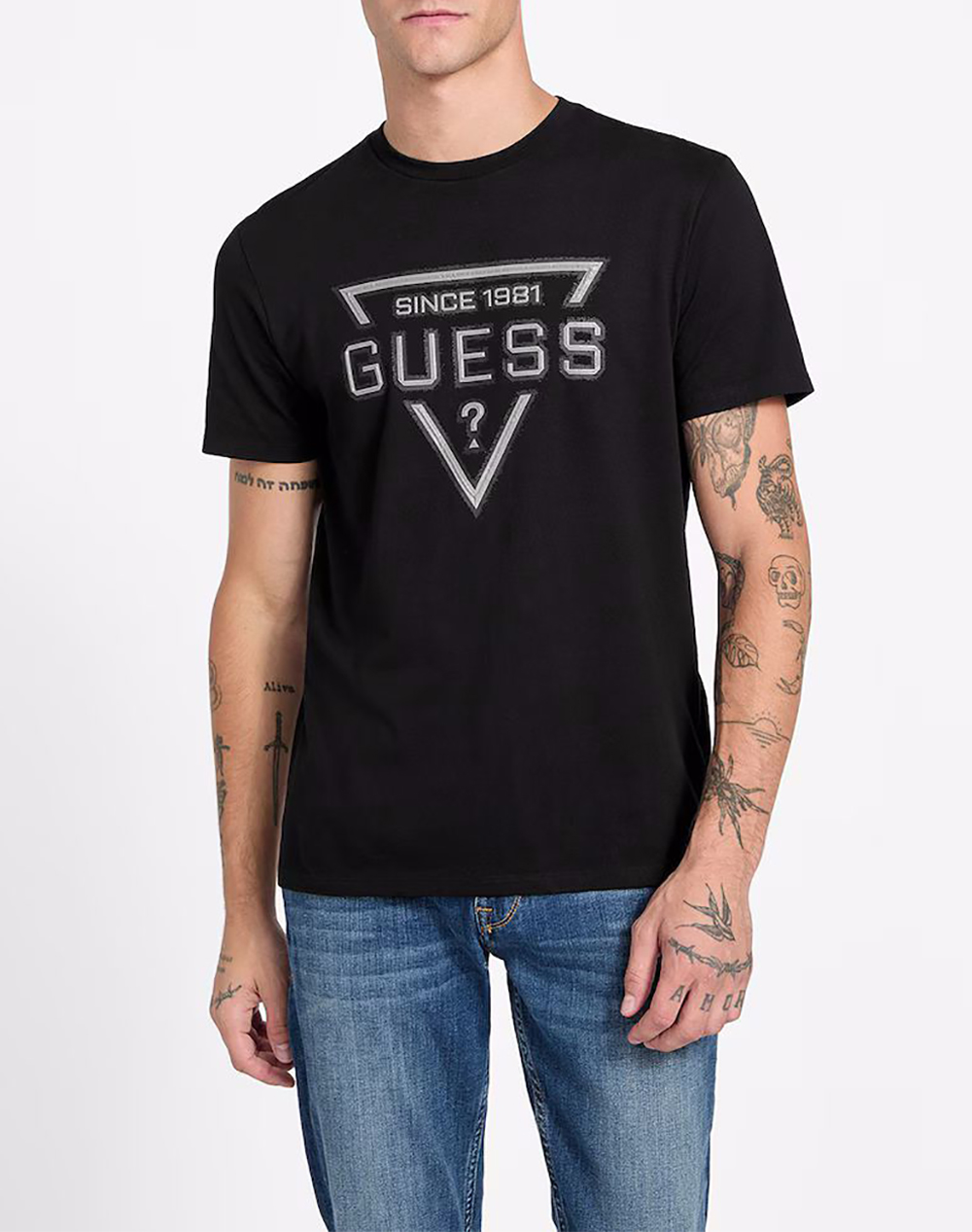 GUESS SS BSC PAINTED TRIANGLE TEE ΜΠΛΟΥΖΑ ΑΝΔΡΙΚΟ M6RI09I3Z14-JBLK Black