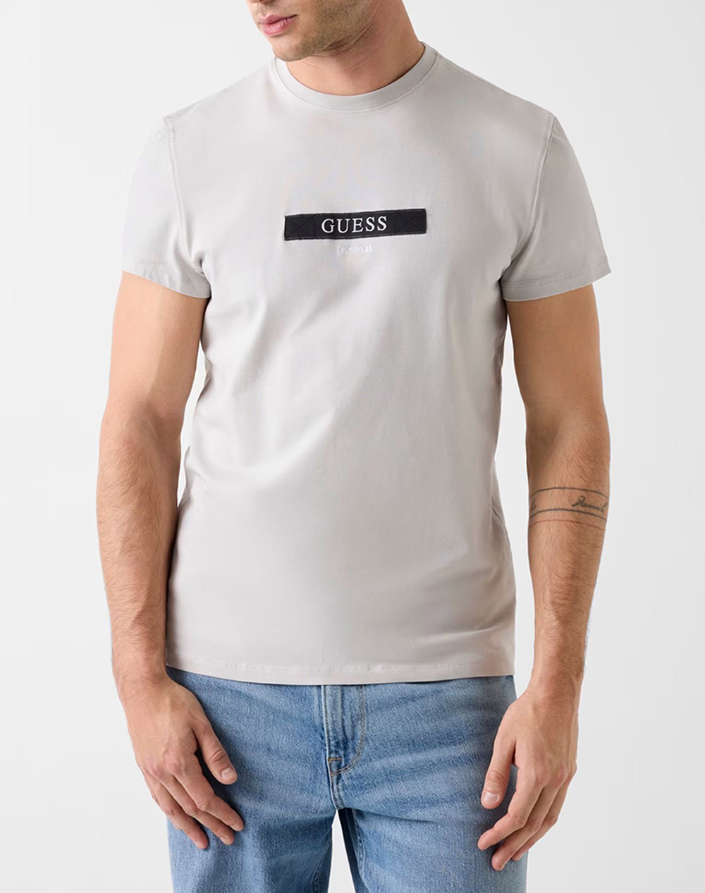 GUESS SS CN LOGO BOX TEE ΜΠΛΟΥΖΑ ΑΝΔΡΙΚΟ M6RI17J1314-A92E LightGray