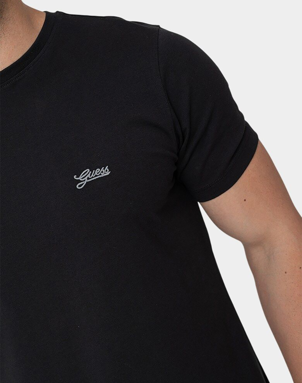 Guess Ss Cn Basic Pima Tee Μπλούζα Ανδρικό M4Gi70Kc9X0-Jblk Black ανδρικά ρούχα μπλούζες T-Shirt Politikos Shop Πολιτικός