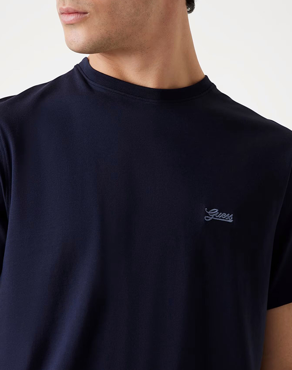 Guess Ss Cn Basic Pima Tee Μπλούζα Ανδρικό M4Gi70Kc9X0-G7V2 Darkblue ανδρικά ρούχα μπλούζες T-Shirt Politikos Shop Πολιτικός