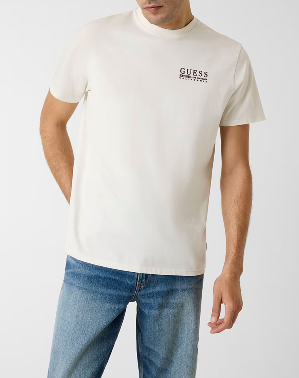 GUESS SS BSC GUESS CALI LOGO TEE ΜΠΛΟΥΖΑ ΑΝΔΡΙΚΟ M6RI05KBW41-G291 Cream